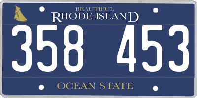 RI license plate 358453