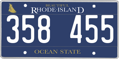 RI license plate 358455
