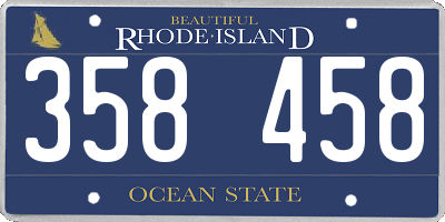 RI license plate 358458