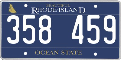 RI license plate 358459