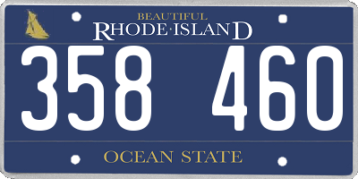 RI license plate 358460
