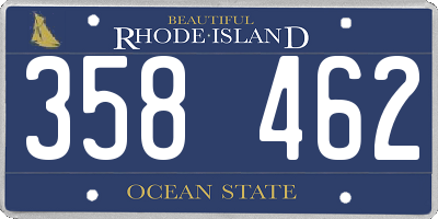 RI license plate 358462