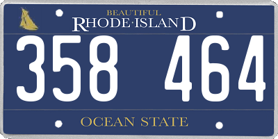 RI license plate 358464