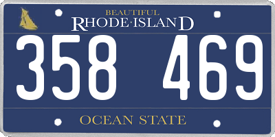 RI license plate 358469
