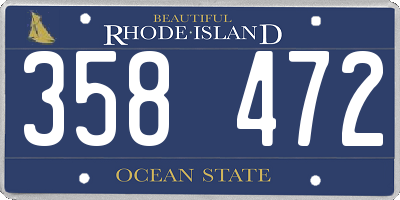 RI license plate 358472