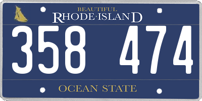 RI license plate 358474