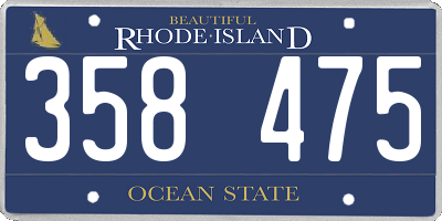 RI license plate 358475