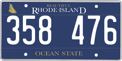 RI license plate 358476