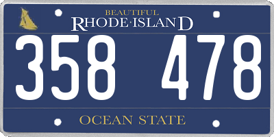 RI license plate 358478