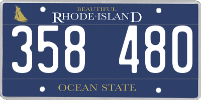RI license plate 358480