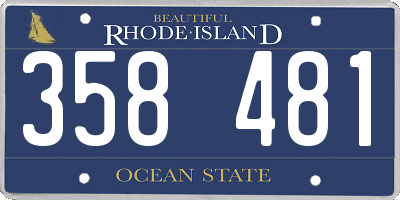 RI license plate 358481