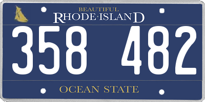 RI license plate 358482