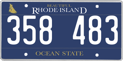 RI license plate 358483