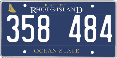 RI license plate 358484