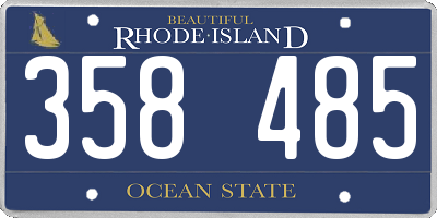RI license plate 358485