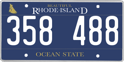RI license plate 358488