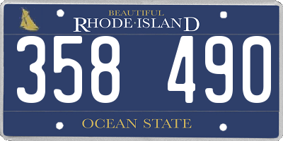 RI license plate 358490
