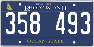 RI license plate 358493