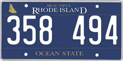 RI license plate 358494
