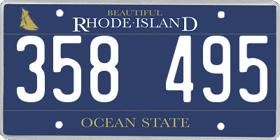 RI license plate 358495