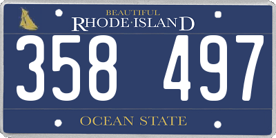 RI license plate 358497