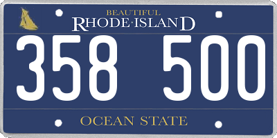 RI license plate 358500