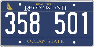 RI license plate 358501