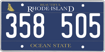 RI license plate 358505