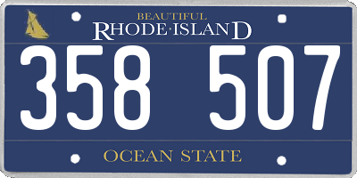 RI license plate 358507