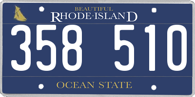 RI license plate 358510