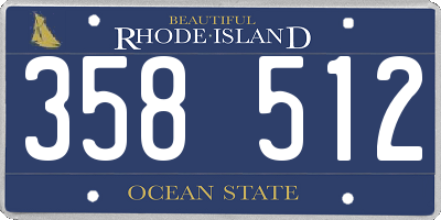 RI license plate 358512