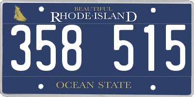 RI license plate 358515