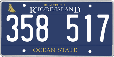 RI license plate 358517
