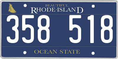 RI license plate 358518