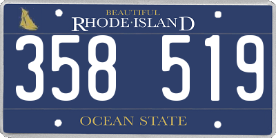 RI license plate 358519