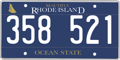 RI license plate 358521