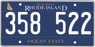 RI license plate 358522