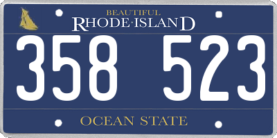 RI license plate 358523