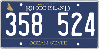 RI license plate 358524