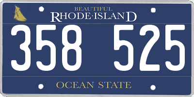 RI license plate 358525