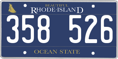 RI license plate 358526