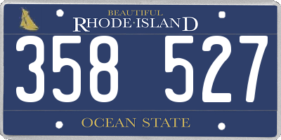 RI license plate 358527