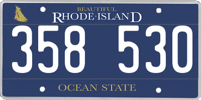 RI license plate 358530