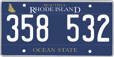 RI license plate 358532