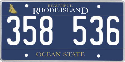 RI license plate 358536