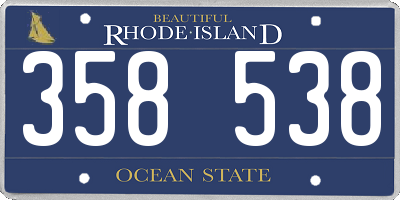 RI license plate 358538
