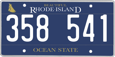 RI license plate 358541