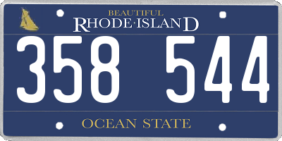 RI license plate 358544