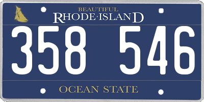 RI license plate 358546