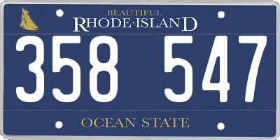 RI license plate 358547